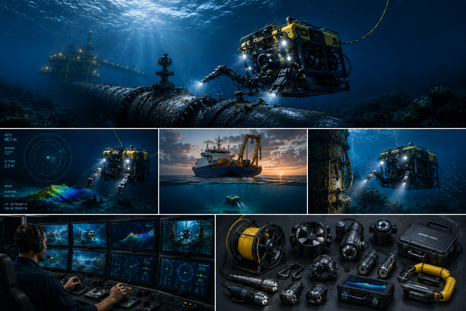 ROV operations and subsea equipment